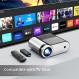 미니 프로젝터, Vamvo 휴대용 ​​프로젝터 지원 1080P 200" 미니 HD 영화 프로젝터, 세련된 유선형 디자인의 야외 프로젝터, 휴대폰/태블릿/노트북/TV 스틱/PS4 등과 호환 가능.