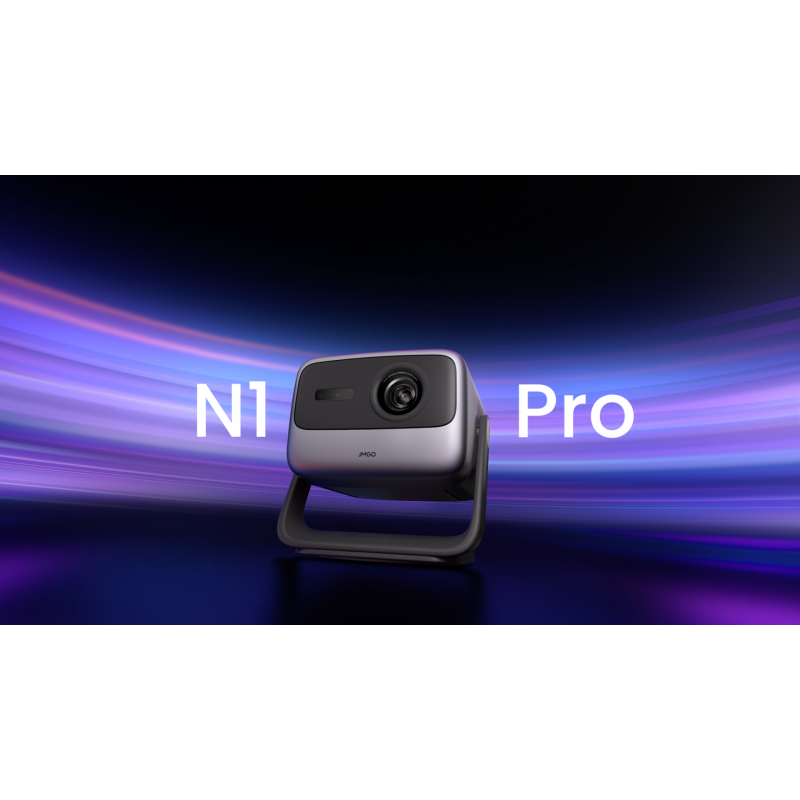 JMGO N1 Pro 프로젝터 1080P FHD, 4K 지원 MALC™ 3색 레이저 휴대용 야외 프로젝터, Android TV 11, 프리스타일 짐벌, 인스턴트 이미지 보정, 홈 영화관용 다인오디오 스피커