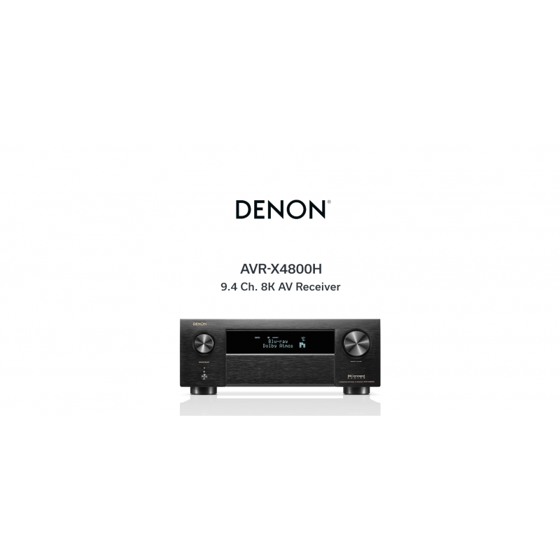 Denon AVR-X4800H 9.4채널 수신기(2022 모델) - 8K UHD 홈 시어터 AVR(125W X 9) 내장 Bluetooth, Wi-Fi 및 HEOS 멀티룸 스트리밍, Dolby Atmos, DTS:X Pro, IMAX Enhanced 및 Auro 3D