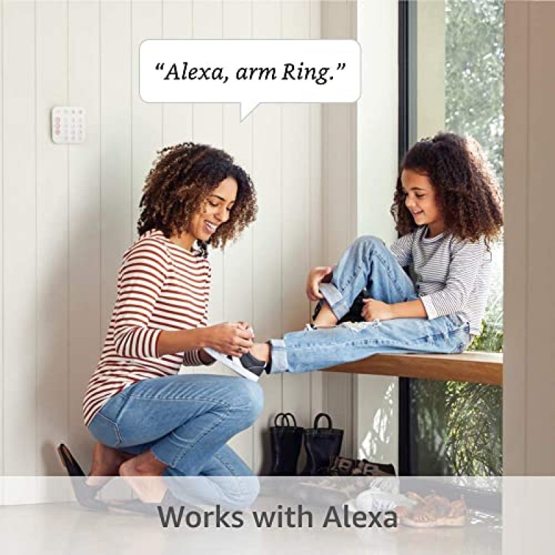 인증된 리퍼브 링 알람 8피스 키트(2세대) - 연중무휴 전문 모니터링 옵션이 포함된 홈 보안 시스템 - Alexa와 작동