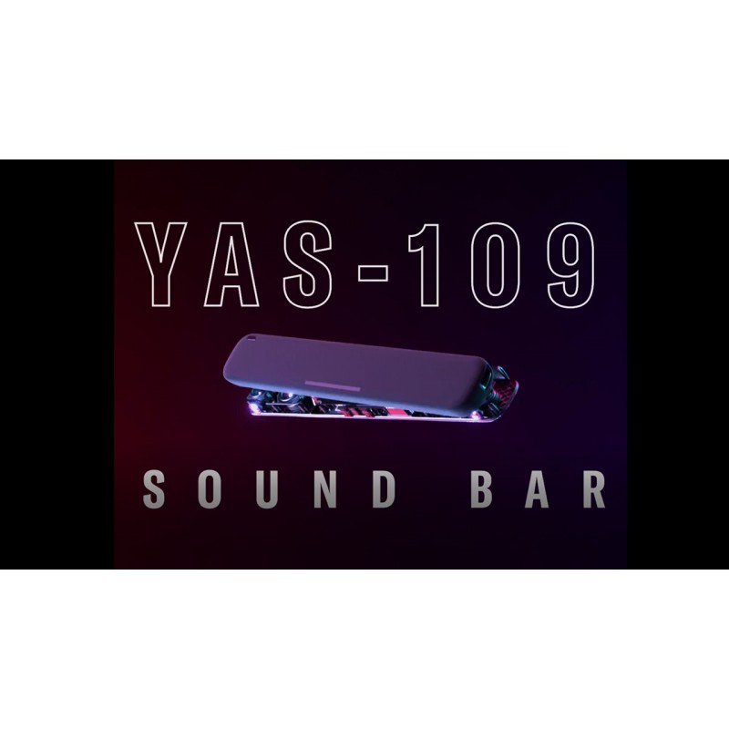 서브우퍼, Bluetooth 및 Alexa 음성 제어 기능이 내장된 Yamaha 오디오 YAS-109 사운드바, 블랙