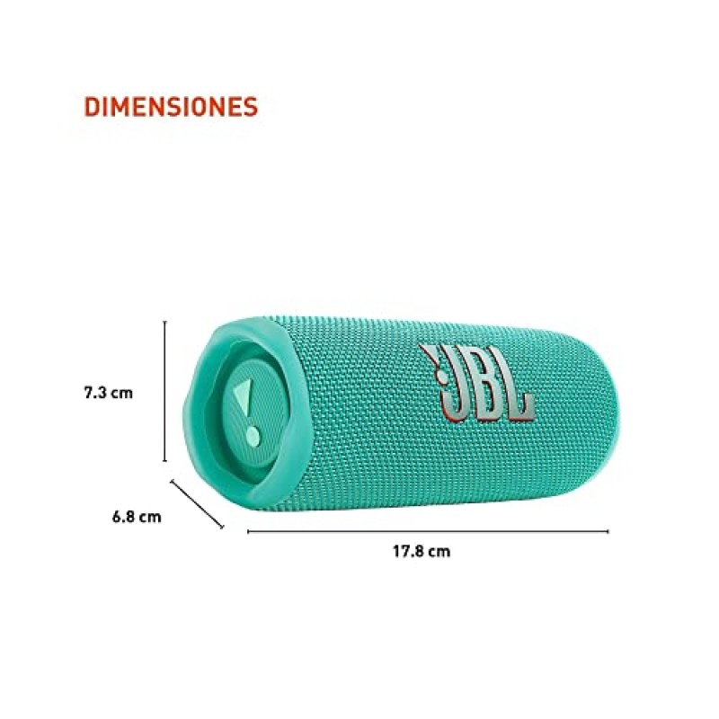 JBL Flip 6 - 휴대용 Bluetooth 스피커, 강력한 사운드 및 깊은 베이스, IPX7 방수, 12시간 재생, 가정, 야외 및 여행용 스피커(청록색)(리뉴얼)