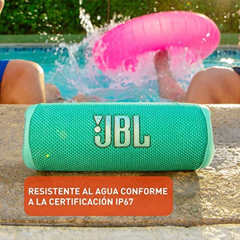 JBL Flip 6 - 휴대용 Bluetooth 스피커, 강력한 사운드 및 깊은 베이스, IPX7 방수, 12시간 재생, 가정, 야외 및 여행용 스피커(청록색)(리뉴얼)