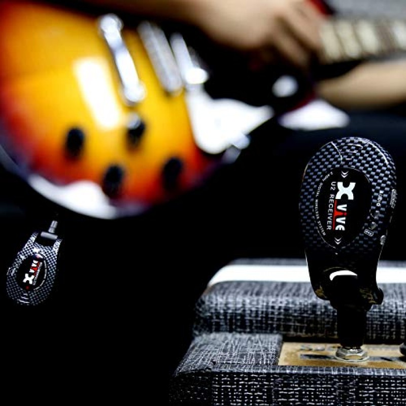 Xvive U2 기타 무선 시스템 일렉트릭 기타베이스 바이올린 키보드 용 2.4GHz 디지털 무선 기타 송신기 및 수신기