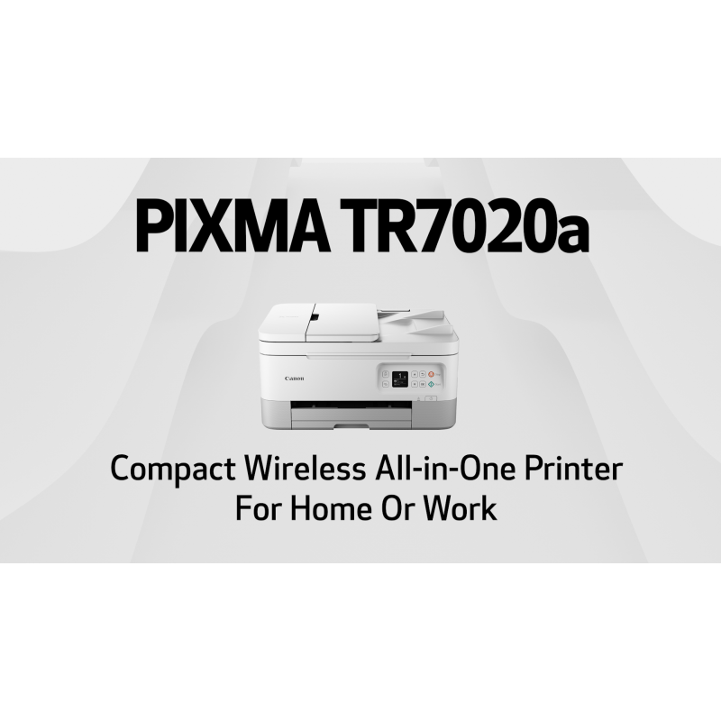 Canon PIXMA TR7020a 올인원 무선 컬러 잉크젯 프린터(양면 인쇄, 모바일 인쇄 및 자동 문서 공급 장치 포함), 흰색