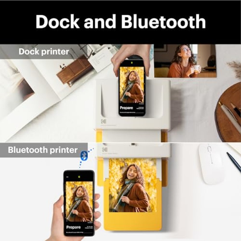 KODAK Dock Plus 4PASS 인스턴트 포토 프린터(4x6인치) + 90매 번들