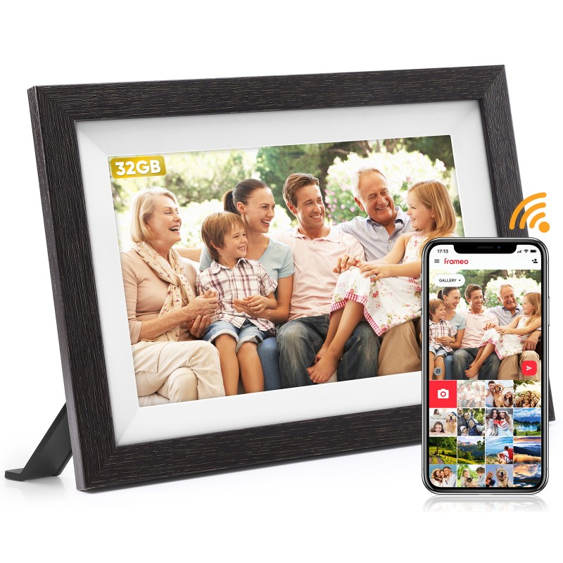Frameo 1920x1200(FHD) 32GB 디지털 포토 프레임 LCD 터치 스크린 스토리지 10.1인치 디지털 전자 WiFi 액자 Frameo 앱을 통해 즉시 사진 비디오 공유, 부활절 선물