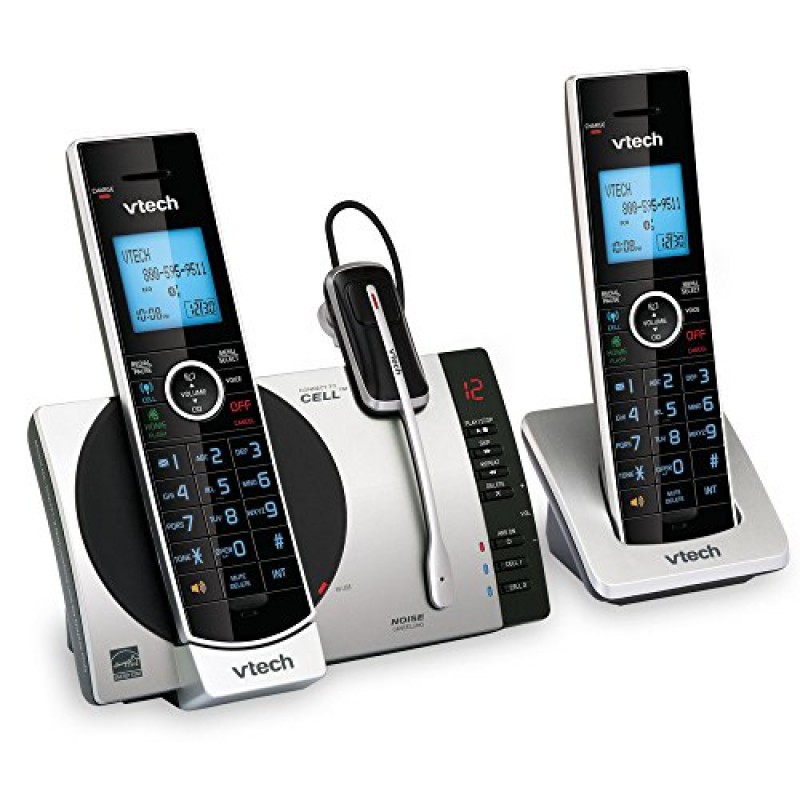 VTech Connect to Cell DS6771-3 DECT 6.0 무선 전화기 - 블랙, 실버, 6.9