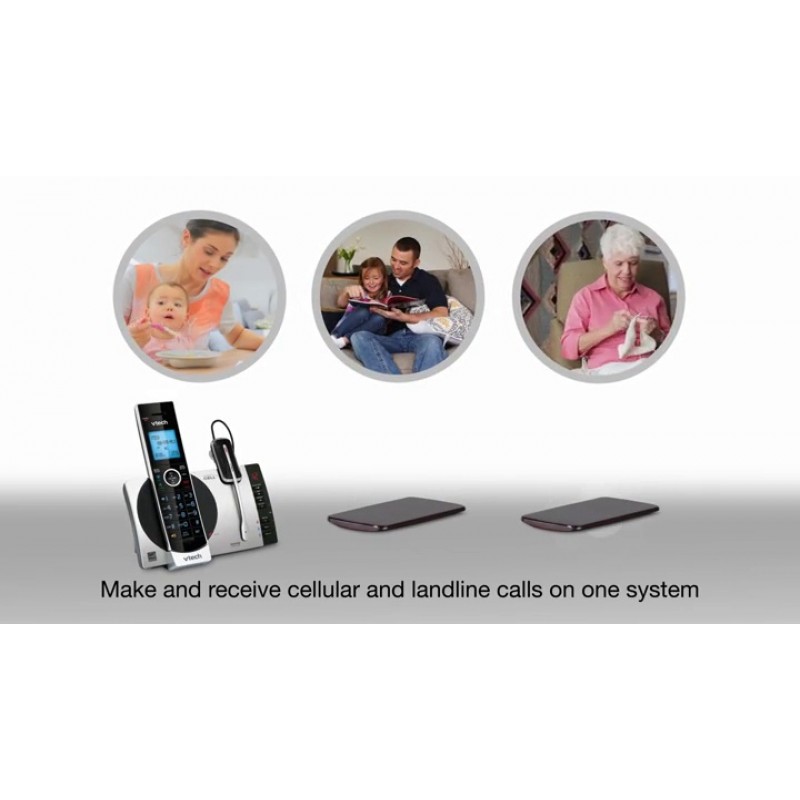 VTech Connect to Cell DS6771-3 DECT 6.0 무선 전화기 - 블랙, 실버, 6.9