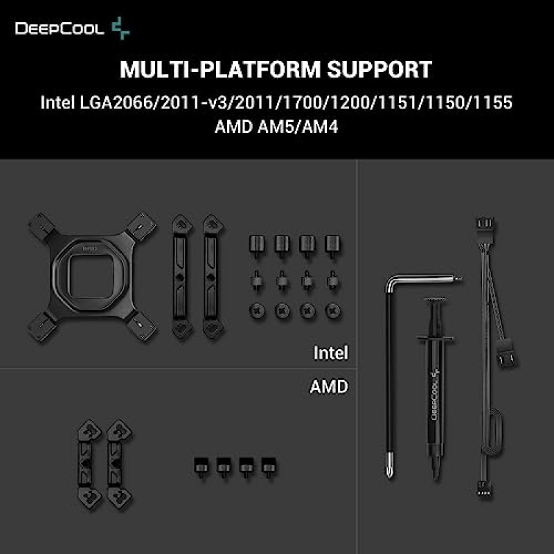 DeepCool AK620 디지털 CPU 공기 냉각기 강력한 260w TDP 6 구리 히트파이프 듀얼 타워 CPU 냉각기(상태 표시 화면 및 ARGB LED 스트립 포함) LGA 1700/1200/1151/1150/1155/AM5/AM4용 120mm FDB 팬