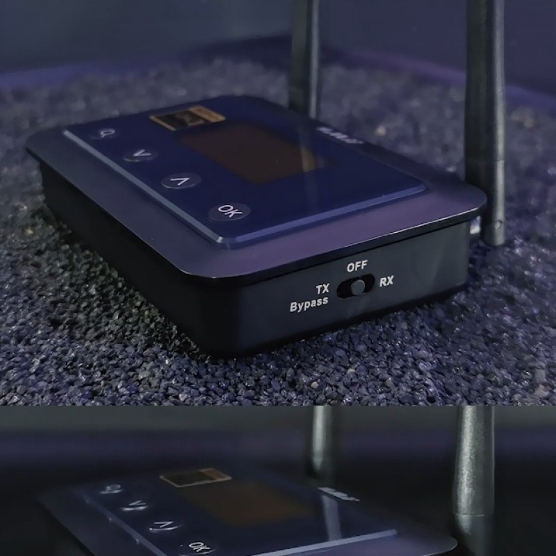 1Mii B03Pro+ Bluetooth 5.0 송신기 수신기 TV 홈 스테레오용 인증 LDAC, 화면이 있는 장거리 Bluetooth 확장기 무선 오디오 어댑터, 광학 RCA AUX 3.5mm 출력/입력