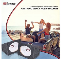 Atrend Bbox Pro 오디오 튜닝 차량용 스피커 박스 및 인클로저 - 가정 및 차량용 뛰어난 음질을 위한 6x9 스피커 박스 - 18게이지 오디오 케이블이 포함된 니켈 마감 스피커 터미널 - 2개 세트 - 차콜