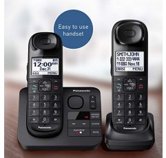 파나소닉 KX-TGL432B Dect_6.0 2-핸드셋 유선 전화기, 블랙