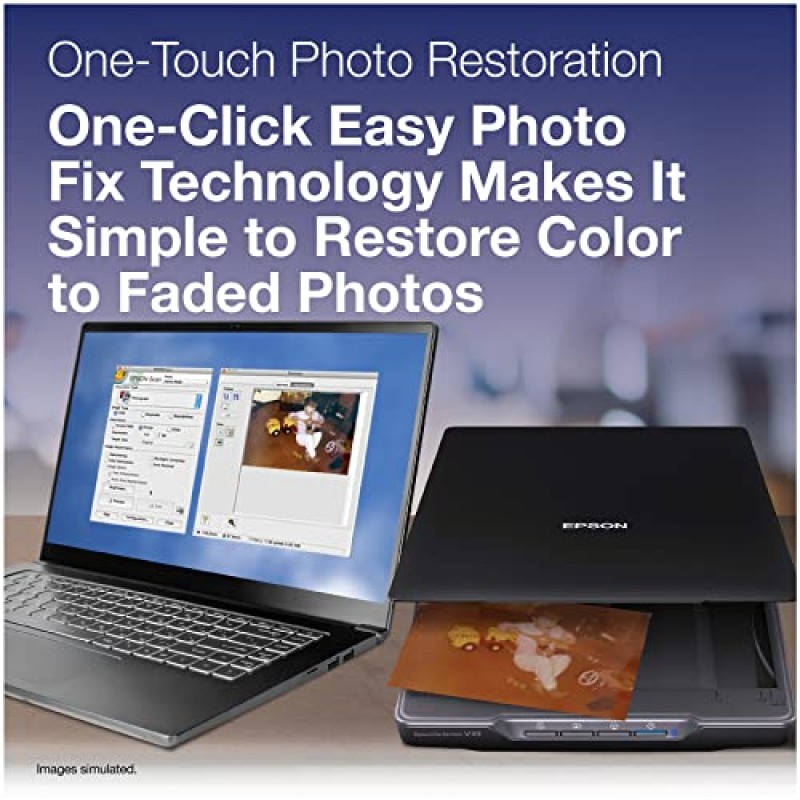 Epson Perfection V39 컬러 사진 및 문서 스캐너, 클라우드로 스캔 및 4800 광학 해상도, 블랙