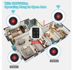 간병인 호출기 무선 간호사 호출 시스템 500피트 범위(LED 번호 표시 포함) 집에서 노인을 위한 간병인 호출 버튼 노인을 위한 의료 경보 시스템 패닉 버튼(6개 호출 버튼 및 1개 수신기)