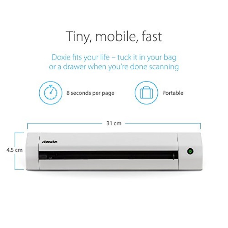 Doxie Go SE - 가정, 사무실 또는 재택근무를 위한 충전식 배터리와 간편한 소프트웨어를 갖춘 직관적인 휴대용 문서 스캐너
