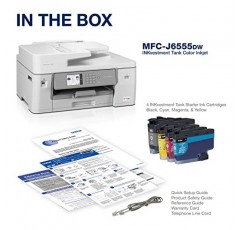 Brother MFC-J6555DW INKvestment 탱크 컬러 잉크젯 올인원 프린터(최대 1년 잉크 보관함1 및 11인치 x 17인치 인쇄, 복사, 스캔 및 팩스 기능 포함)
