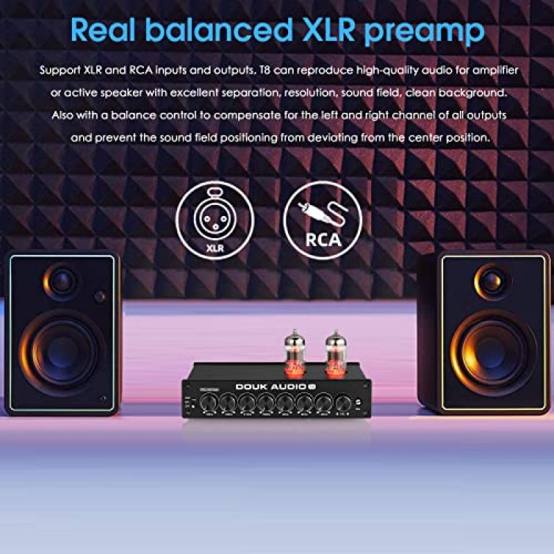 HiFi 진공관 7밴드 EQ 프리앰프 이퀄라이저 XLR 프리앰프 홈(T8 PRO)