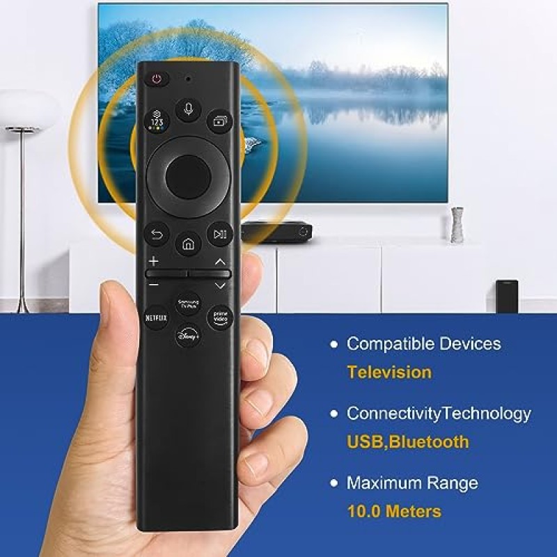 BN59-01385A 삼성 스마트 TV 4k 8K Ultra HD Neo QLED OLED, The Frame 및 Crystal UHD 시리즈 2021-2022 모델, 충전식 태양광 전지 및 USB Type-C용 음성 대체 리모컨