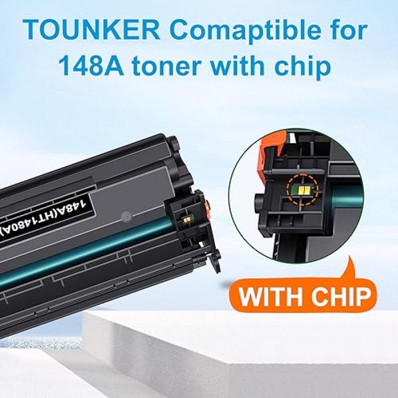 HP 148A용 Tounker(칩 포함) 호환 토너 카트리지 교체는 Laser Pro 4001 4001dn 4001dw, MFP 4101 4101fdn 4101fdw와 함께 작동합니다 | W1480A(블랙 1팩)