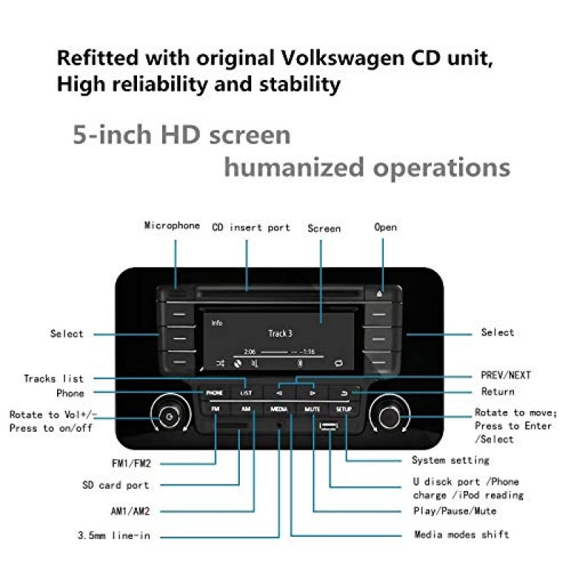 KEiiD CD 플레이어(스피커 포함) 홈 스테레오 시스템용 Bluetooth Boombox | FM 라디오 USB SD AUX 원격 제어 | 28인치 길이(Bluetooth 수신기 포함)(블랙 마감)