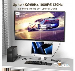DGHUMEN 4K 광섬유 DisplayPort - HDMI 케이블 50피트, 단방향 DP 1.2 - HDMI 2.0 케이블(18Gbps, 4K@60Hz, 1080@120Hz), Lenovo ASUS Dell HP Insignia Samsung과 호환 가능