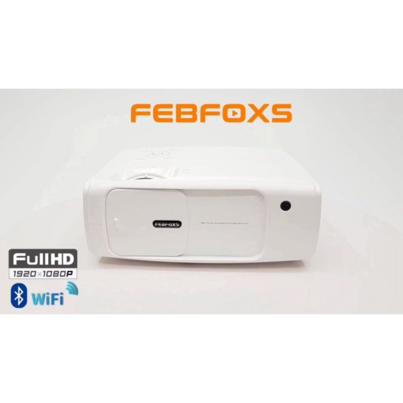 WiFi 및 Bluetooth를 갖춘 Febfoxs 프로젝터 - 12000LUX 400 ANSI Lm 기본 1080P 휴대용 프로젝터(가방 포함), FHD 영화 프로젝터, 4K 및 줌 지원, 전화/PC/DVD/PS5와 호환 가능