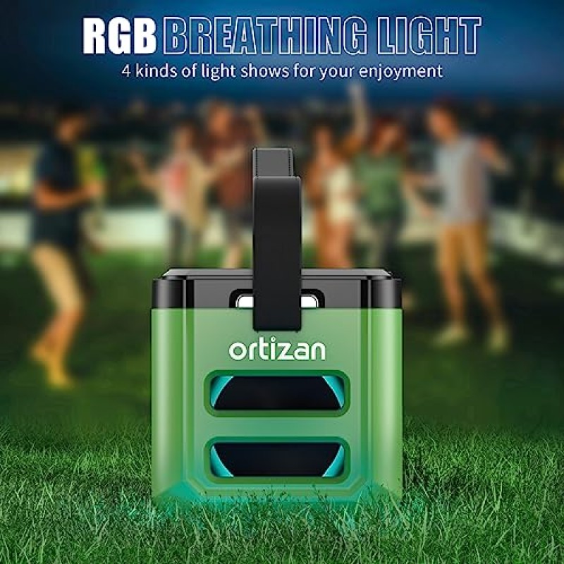 서브우퍼가 포함된 Ortizan Bluetooth 스피커, 100W 휴대용 스피커 Bluetooth 무선 시끄러운 저음, IPX7 방수/LED 조명/Pro EQ/DSP/전원 은행/TF 카드/AUX, 가정, 야외, 파티를 위한 24시간 재생 시간