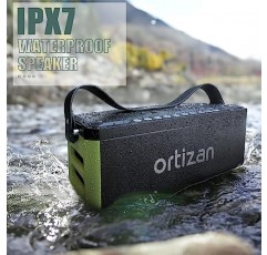 서브우퍼가 포함된 Ortizan Bluetooth 스피커, 100W 휴대용 스피커 Bluetooth 무선 시끄러운 저음, IPX7 방수/LED 조명/Pro EQ/DSP/전원 은행/TF 카드/AUX, 가정, 야외, 파티를 위한 24시간 재생 시간