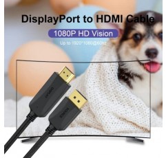 얇은 DisplayPort-HDMI 케이블 20팩, 3FT DP-HDMI 디스플레이 포트 코드 어댑터 수-수 코드 금도금 편조 Dell, HP, Insignia, ASUS, AMD 등과 호환 가능
