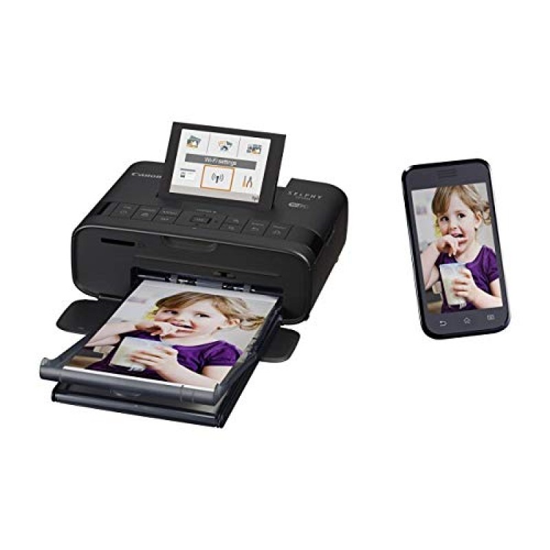 AirPrint 및 Mopria 장치 인쇄 기능을 갖춘 Canon Selphy CP1300 무선 컴팩트 포토 프린터, 블랙(2234C001)