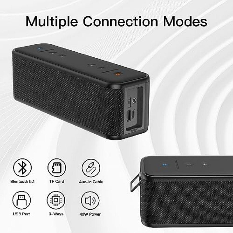 GEEKTOP Bluetooth 스피커, 30W 스테레오 사운드를 갖춘 IP67 방수 스피커, Bluetooth 5.1을 갖춘 무선 스피커, 깊은 저음, RGB 조명, TWS 페어링, 가정용, 야외용, 파티, 캠핑용 휴대용 스피커