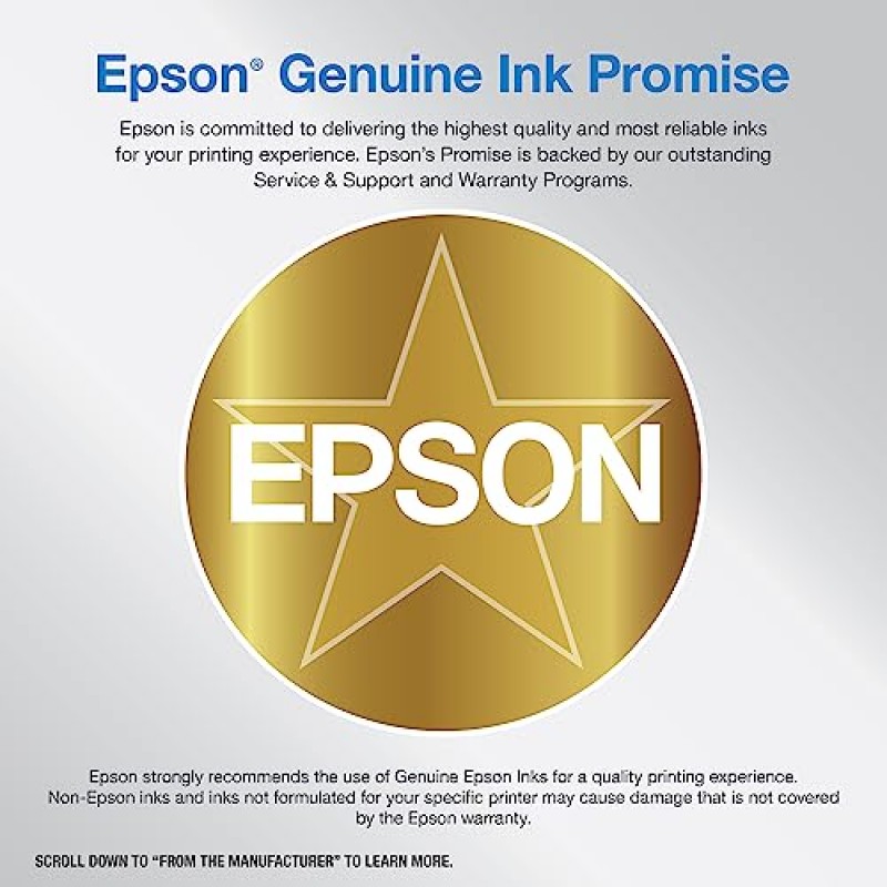 Epson EcoTank ET-2850 무선 컬러 올인원 카트리지 프리 슈퍼탱크 프린터(스캔, 복사 및 자동 양면 인쇄 기능 포함) - 흰색, 중형