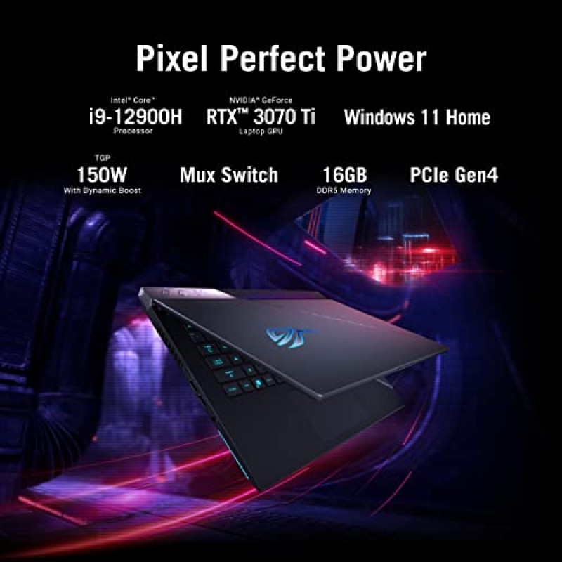 ASUS ROG Strix Scar 15 게이밍 노트북, 15.6인치 240Hz IPS QHD 디스플레이, NVIDIA GeForce RTX 3070 Ti, Intel Core i9 12900H, 16GB DDR5, 1TB SSD, 키별 RGB 키보드, Windows 11 Home, G533ZW-AS94Q, 블랙