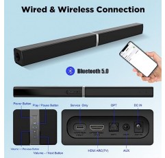 MZEIBO TV용 사운드 바 Bluetooth 5.0 4 스피커 딥 베이스 홈 시어터 TV 스피커(광학/HDMI/Aux/원격 제어/벽걸이형)