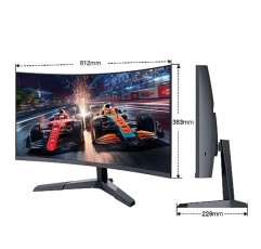 KOORUI 커브드 27인치 게이밍 모니터, 풀 HD 1080p R1800 165Hz VA 컴퓨터 모니터, 90% DCI-P3, 내장 적응형 동기화, 1 x 디스플레이 포트 1.2 및 2 x HDMI 1.4, 아이 케어, VESA 호환, 검정색 27E6C