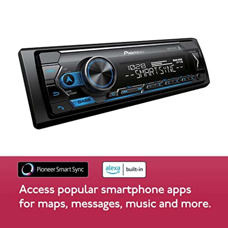 Pioneer MVH-S322BT Amazon Alexa, Pioneer 스마트 동기화, Bluetooth, Android, iPhone - 오디오 디지털 미디어 수신기