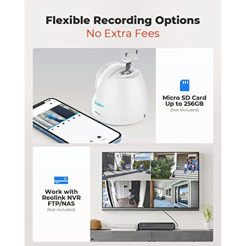 홈 보안용 REOLINK 4K 실외 카메라, 인간/차량/애완동물 감지 기능이 있는 IP PoE 돔 감시 카메라, 25FPS 주간, 스마트 홈과 함께 작동, 최대 256GB microSD 카드, RLC-820A(2개 팩)