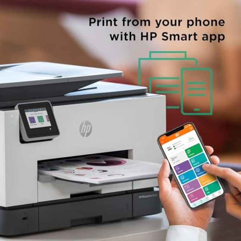 HP 오피스젯 프로 9025e 무선 컬러 복합기 프린터, 6개월 무료 잉크 포함(1G5M0A)(리뉴얼 프리미엄), 중간, 회색