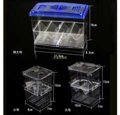 인큐베이션 상자 더블 레이어 작은 betta 상자 격리 그물 교수형 공압 필터 여성 물고기 산란 번식 상자
