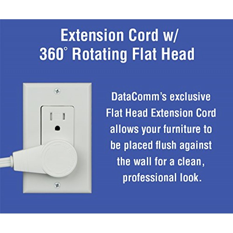 DATA COMM 45-0024-WH 이중 콘센트 및 직선 블레이드 흡입구가 있는 매립형 Pro-Power 키트, 흰색