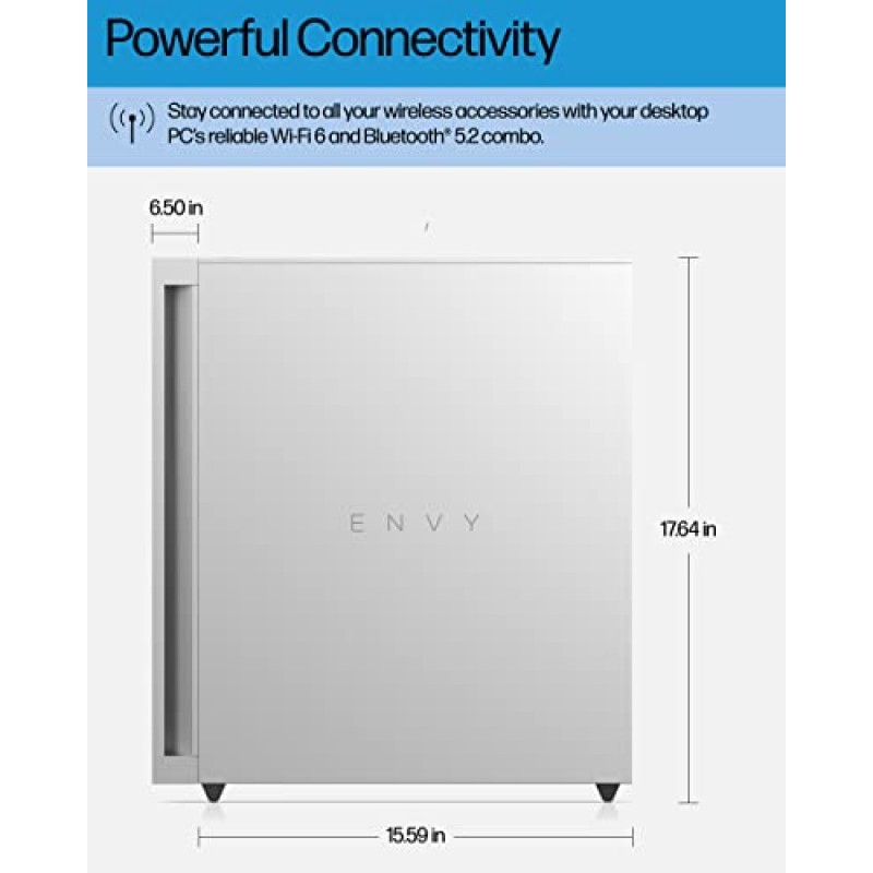 HP Envy 데스크탑 PC, NVIDIA GeForce RTX 3060, 12세대 Intel Core i5-12400, 16GB SDRAM, 512GB SSD, Windows 11 Home, Wi-Fi 6 및 Bluetooth, USB 포트 10개, 사전 구축된 PC 타워(TE02-0020) , 2022)