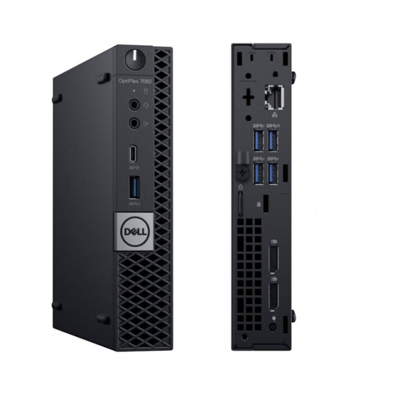 Dell OptiPlex 7060 마이크로 데스크탑 비즈니스 PC, Intel Core i5-8500T 2.1GHz, 16GB, 512GB SSD, USB Type-C, Windows 11(리뉴얼), 블랙