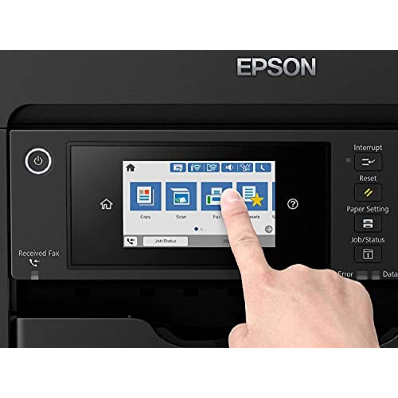 Epson Workforce Pro WF-7820 와이드 포맷 무선 올인원 컬러 잉크젯 프린터, 검정 - 인쇄 스캔 복사 팩스 - 4.3