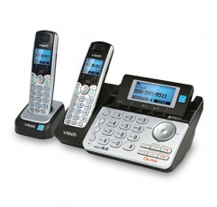VTech DS6151-2 각 회선에 디지털 응답 시스템 및 사서함이 포함된 가정 또는 중소기업용 핸드셋 2라인 무선 전화 시스템, 실버
