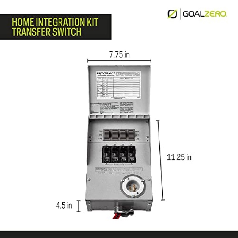 Goal Zero Yeti 홈 통합 키트 전송 스위치, 최대 4개 회로에 전원 공급