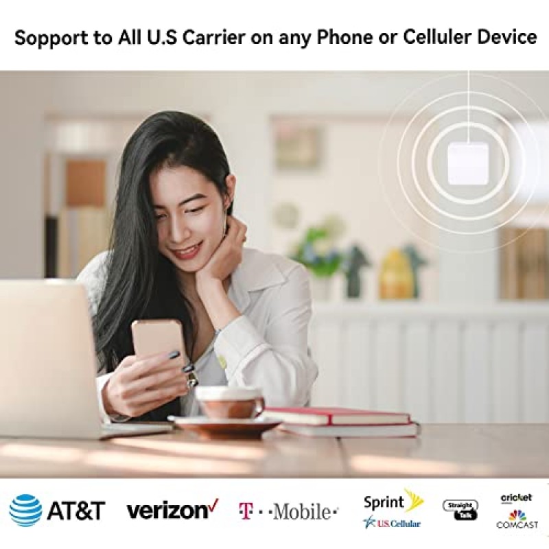 가정 및 사무실용 휴대폰 신호 부스터 최대 5000Sq Ft, FCC 승인 대역 2/4/5/12/13/17/25 Verizon AT&T T-Mobile 및 모든 미국 통신사용 5G 4G LTE 신호 부스터 휴대폰 부스터