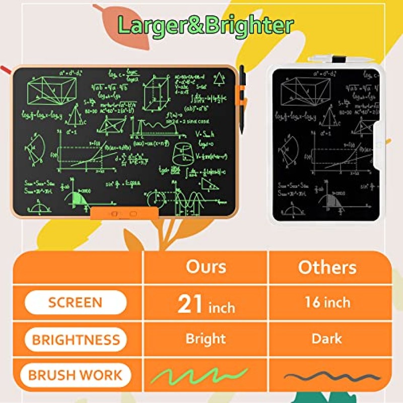 TUGAU LCD 쓰기 태블릿, 21 인치 대형 낙서 태블릿 쓰기 패드, 전자 지울 수있는 그리기 태블릿 교육 학습 장난감 3-12 세 어린이를위한 크리스마스 생일 선물 성인 홈 스쿨