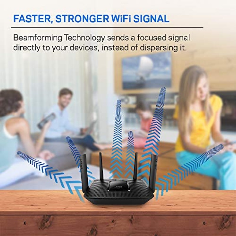 Linksys EA8300 Max-Stream: 무선 홈 네트워크, 중단 없는 게임 및 스트리밍을 위한 AC2200 트라이 밴드 Wi-Fi 라우터, MU-MIMO(블랙)