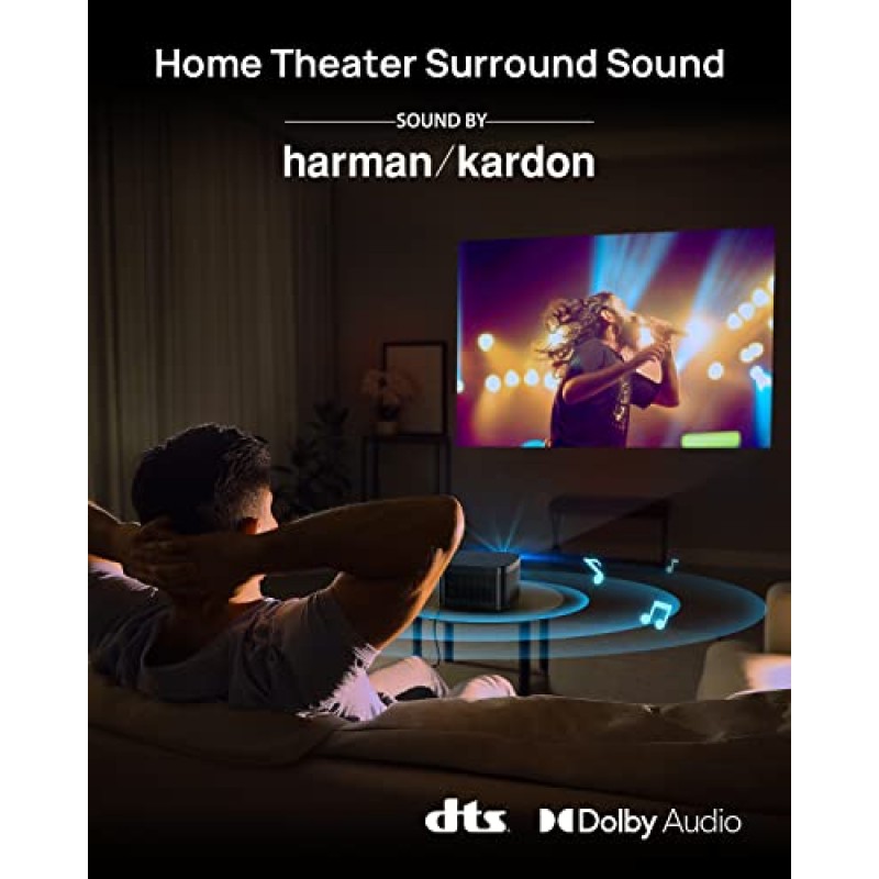 XGIMI Horizon Pro 4K 프로젝터, 1500 ISO 루멘, Harman Kardon 스피커가 통합된 Android TV 10.0 영화 프로젝터, 자동 키스톤 화면 적응 홈 시어터 프로젝터